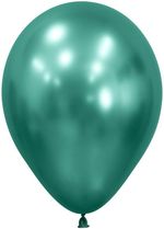 Шар (12''/30 см) Reflex, Зеркальный блеск, Аврора грин (932), хром, 12 шт.