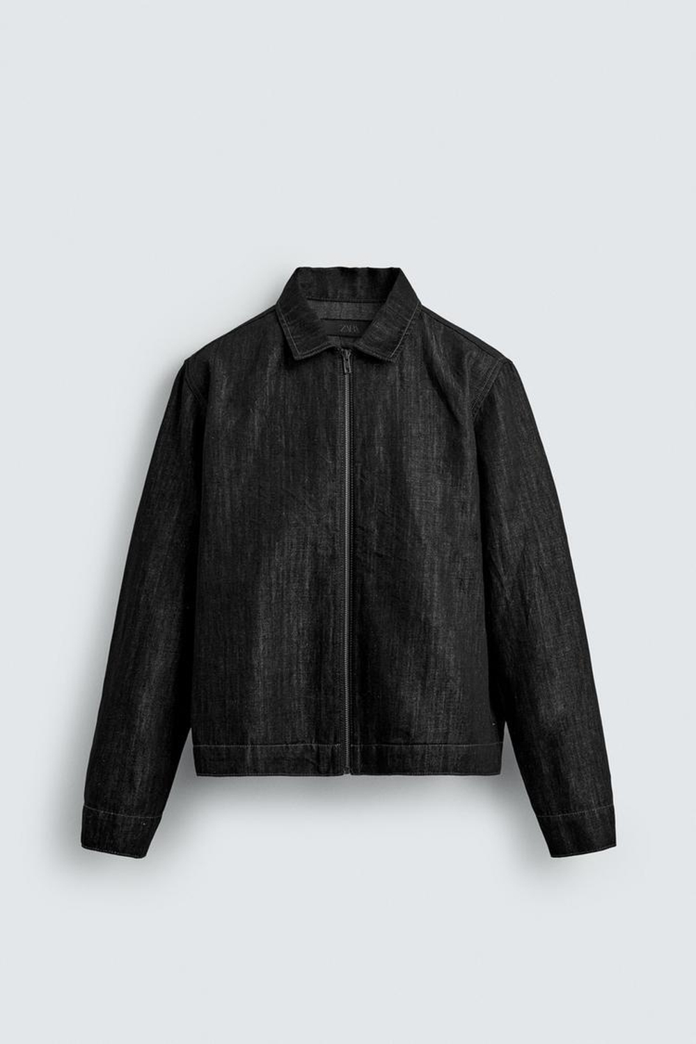 ZARA ДЖИНСОВАЯ КУРТКА СВОБОДНОГО КРОЯ, ЧЕРНЫЙ