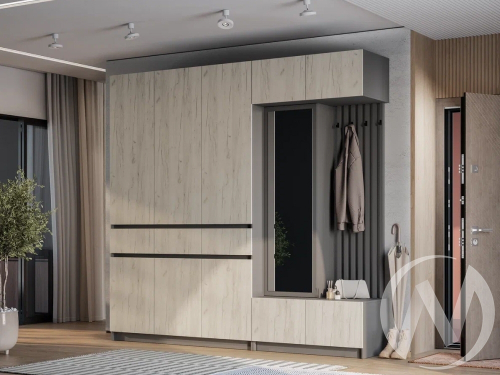 Прихожая "Багира" (графит/крафт белый) Комплектация 3