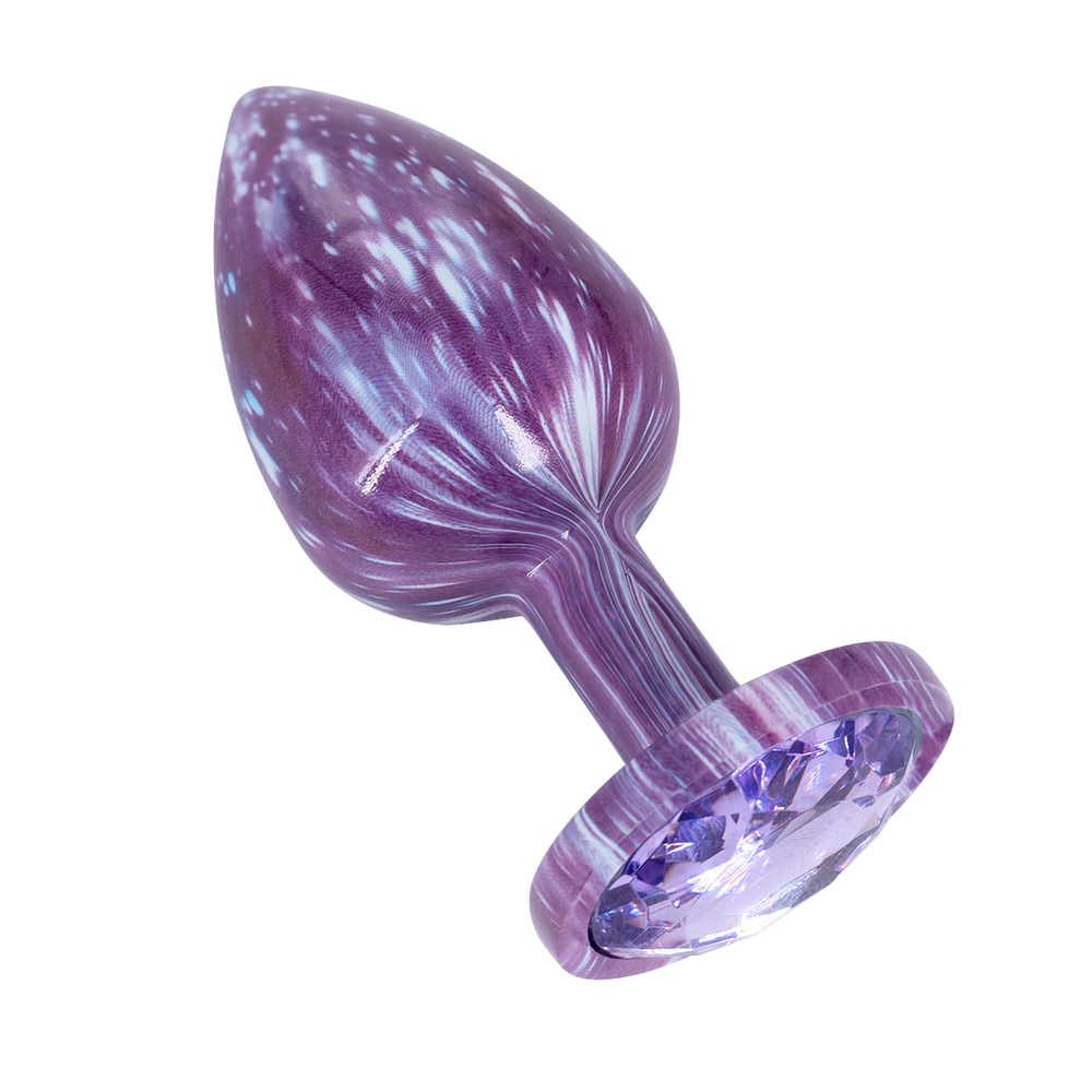 Эмалированная анальная пробка из алюминия с фиолетовым кристаллом