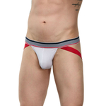 Мужские трусы-джоки с разноцветными резинками (Размер: S-M) (Цвет: белый)