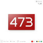 Номер на дверь 473, табличка на дверь для офиса, квартиры, кабинета, аудитории, склада, красная 120х70 мм, Айдентика Технолоджи