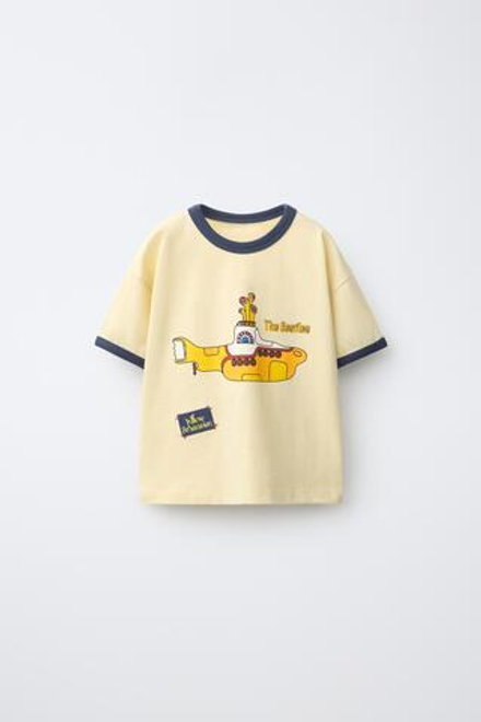 ZARA ФУТБОЛКА С ПРИНТОМ THE BEATLES ™ YELLOW SUBMARINE, СВЕТЛО-ЖЕЛТЫЙ