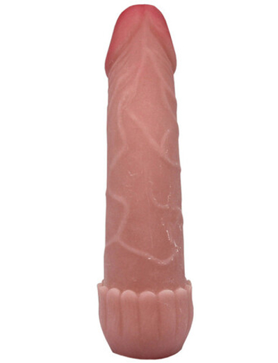 Фаллоимитатор UltraSkin с выпуклым рисунком у основания (Цвет: телесный)