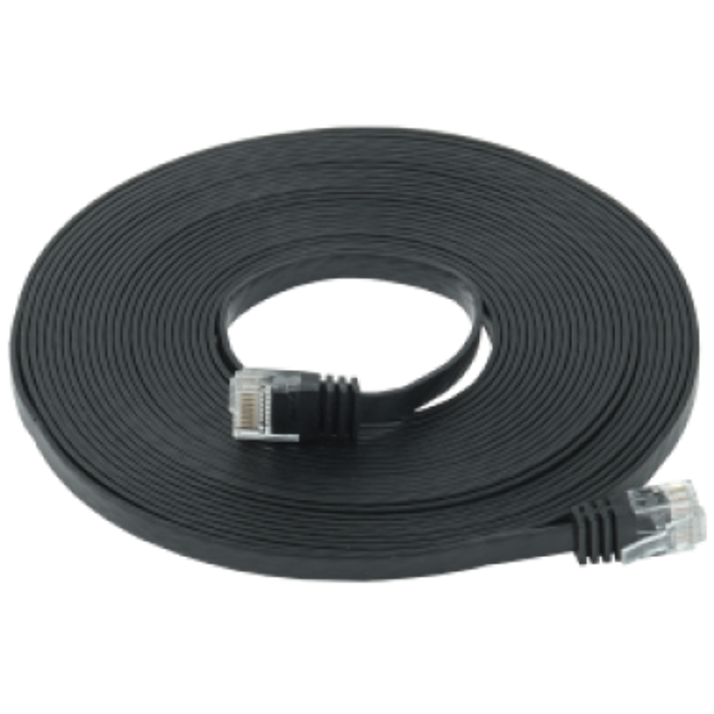Патч-корд кабель UTP плоский 7 м кат,6 ITK черный