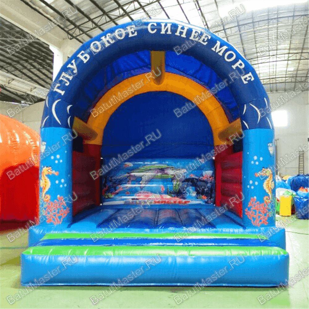 Коммерческий надувной батут "Синее море" с крышей