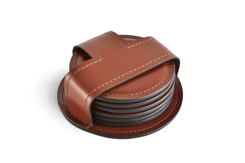 Набор костеров (6 шт) LUXE из кожи Full Grain Toscana Tan