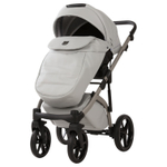 Детская универсальная коляска Adamex PRO Natura - CN-9-Moon (светло-серая экокожа)
