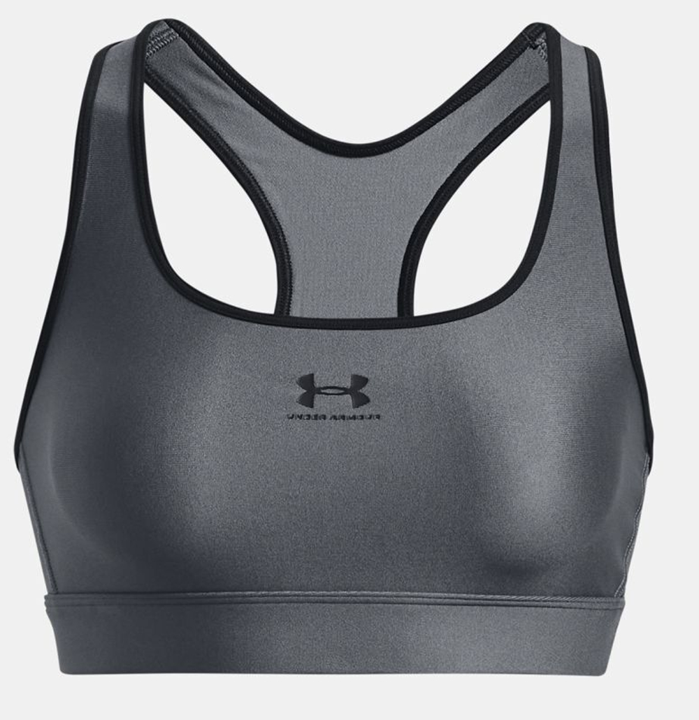 ТОП теннисный Under Armour Women's UA Bra Mid Padless - pitch gray/black