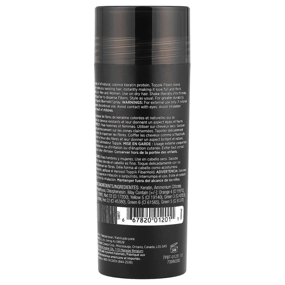 Toppik, клетчатка для наращивания волос, черный, 27,5 г (0,97 унции)