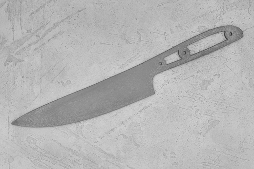 Заготовка для ножа, сталь VG-10 2,8мм. Модель "Геликон НШ195" с клинком 195мм, ТО 62-63HRC