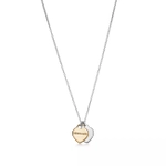 Подвеска из серебра и золота 18k(750проба), Tiffany💙 Двойные сердечки, В наличии.