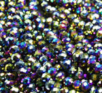 БЛ008НН23 Хрустальные бусины "рондель", цвет: разноцветный металлик, 2х3 мм, кол-во: 95-100 шт.