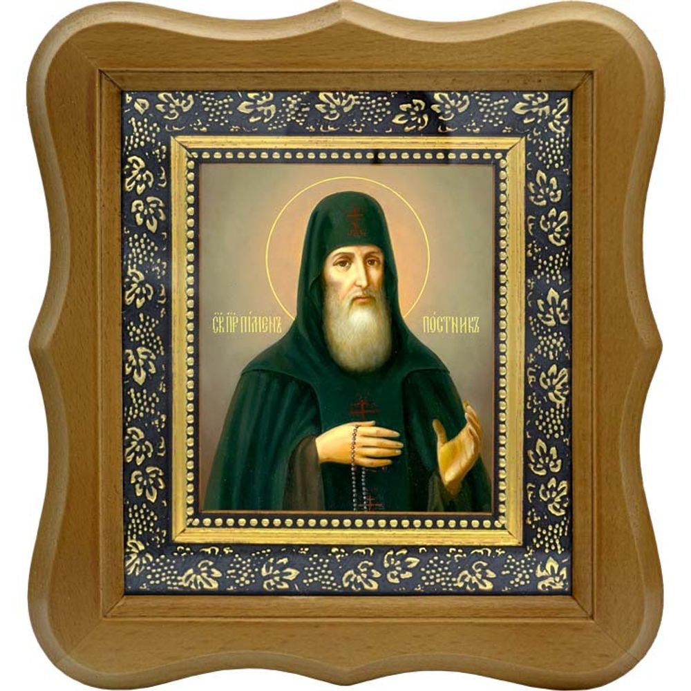 Пимен Печерский, постник, преподобный игумен. Икона на холсте.