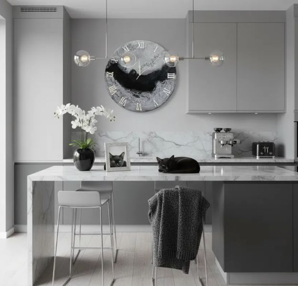 Часы настенные — эпоксидная смола ручная работа в подарок