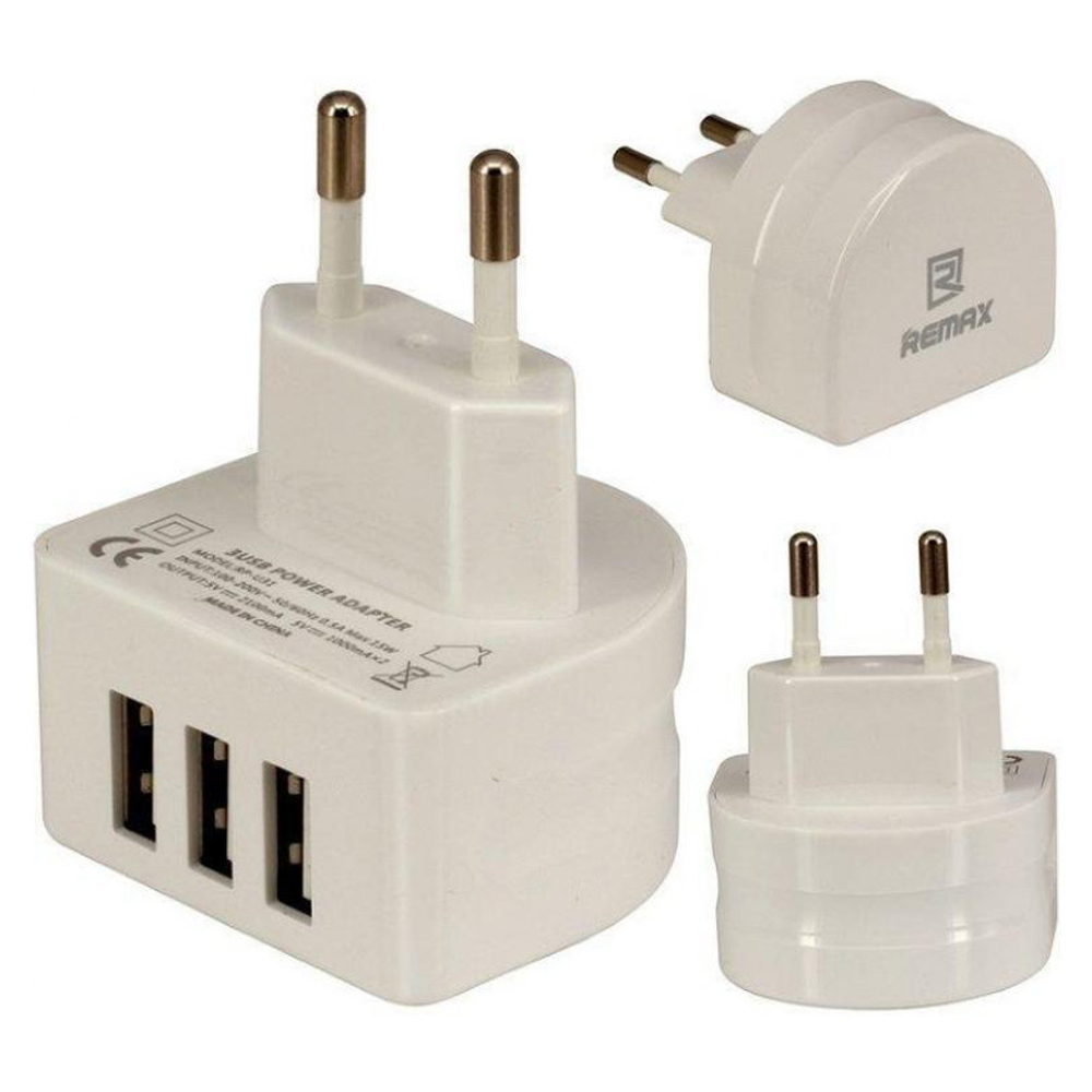 Сетевое зарядное устройство USB Remax RP-U31 (3 порта) Белый
