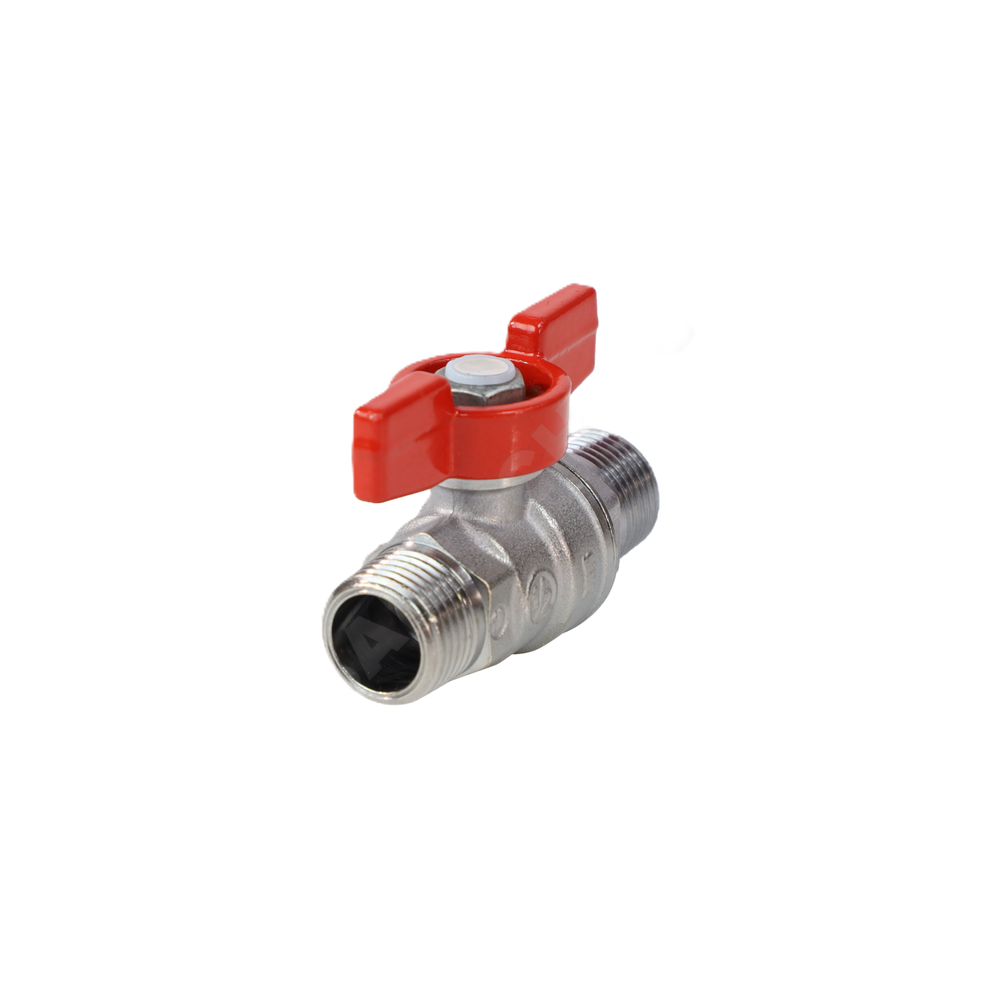 Кран шаровой латунь хром R253D Ду 10 Ру42 НР бабочка красная Giacomini R253X002