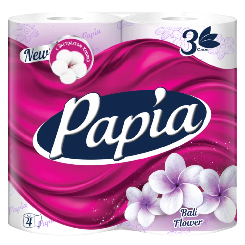 Туалетная бумага Papia Bali Flower 4 шт