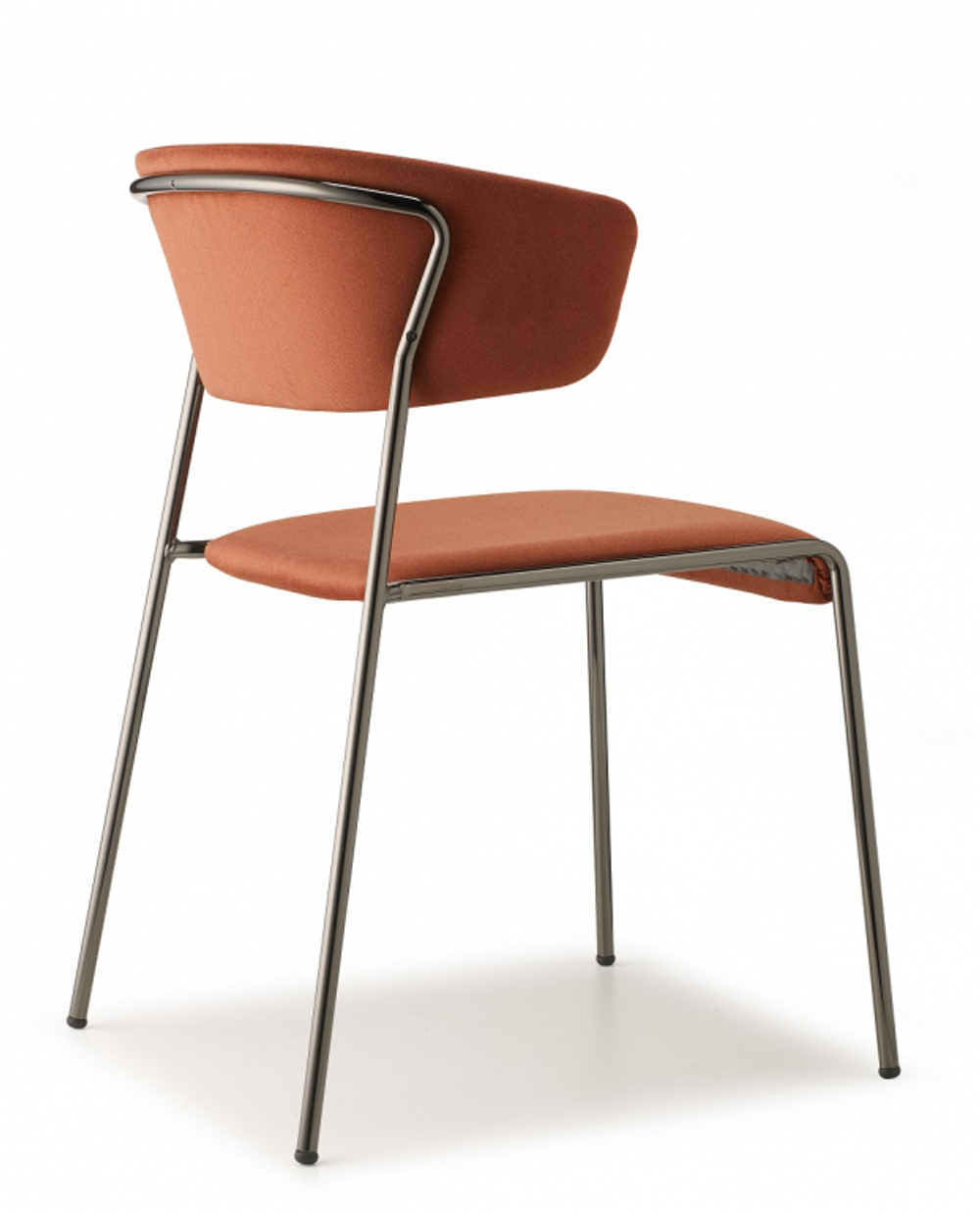 Кресло с обивкой Scab Design Lisa, черный глянцевый никель, красный