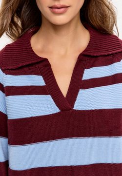 Свитер поло с V-образным вырезом