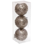 Новогодние шары «GLAME - Искра» 8 см (набор 3 шт), Шампань