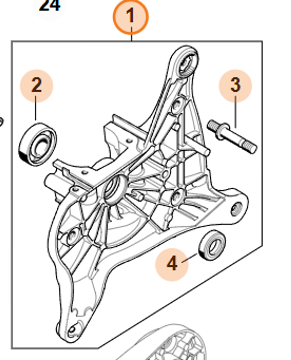 Половина картера - Сторона муфты бензореза STIHL TS 420, TS 500i арт. TS41008C FARMERTEC (STIHL 4238 020 2909)