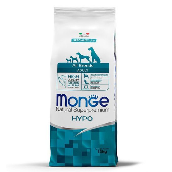 Корм для собак Monge Speciality Line Hypoallergenic – Лосось и тунец 12 кг