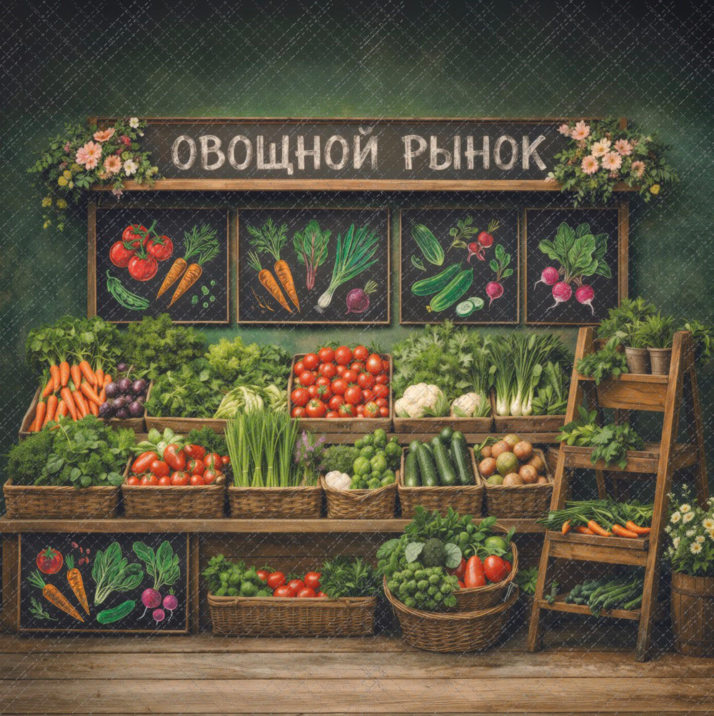 Овощной рынок - фон неопреновый