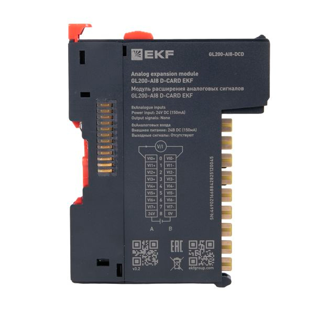 Модуль расширения аналоговых сигналов GL200-AI8 D-CARD EKF