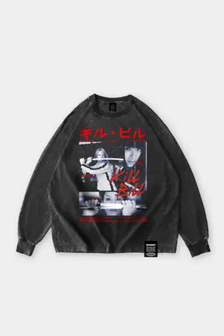 Лонгслив SHMOT "KILL BILL" GARMENT DYE Черный