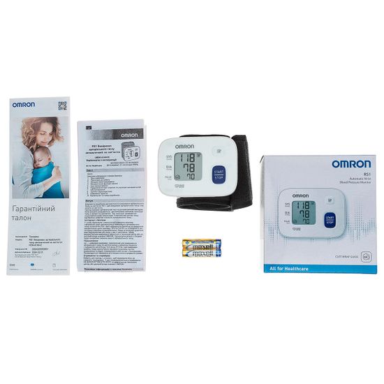 Тонометр Omron автоматический на запястье RS1, HEM-6160-E