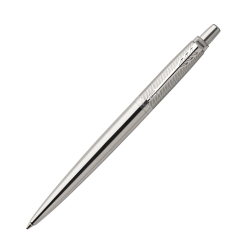 Солидная фирменная брендовая подарочная классическая шариковая ручка Parker Jotter Premium Stainless Steel Diagonal CT из стали в фирменной подарочной упаковке