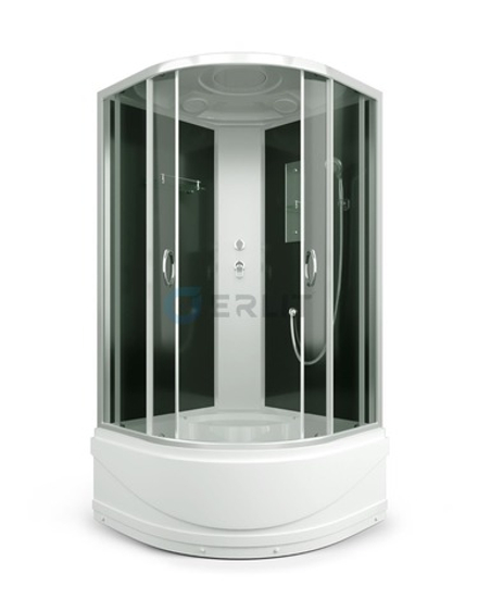 Душевая кабина ER3509TP-C4 900*900*2150 высокий (СЕРЫЙ ПОДДОН), тонированное стекло