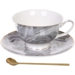 Чайная пара «Поэзия» (кружка 220мл, блюдце,ложка) серая