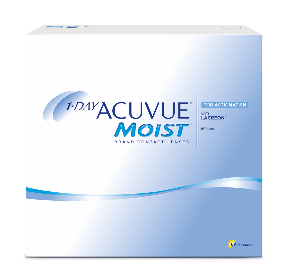1-DAY ACUVUE MOIST for ASTIGMATISM with LACREON (90 линз) -5,0