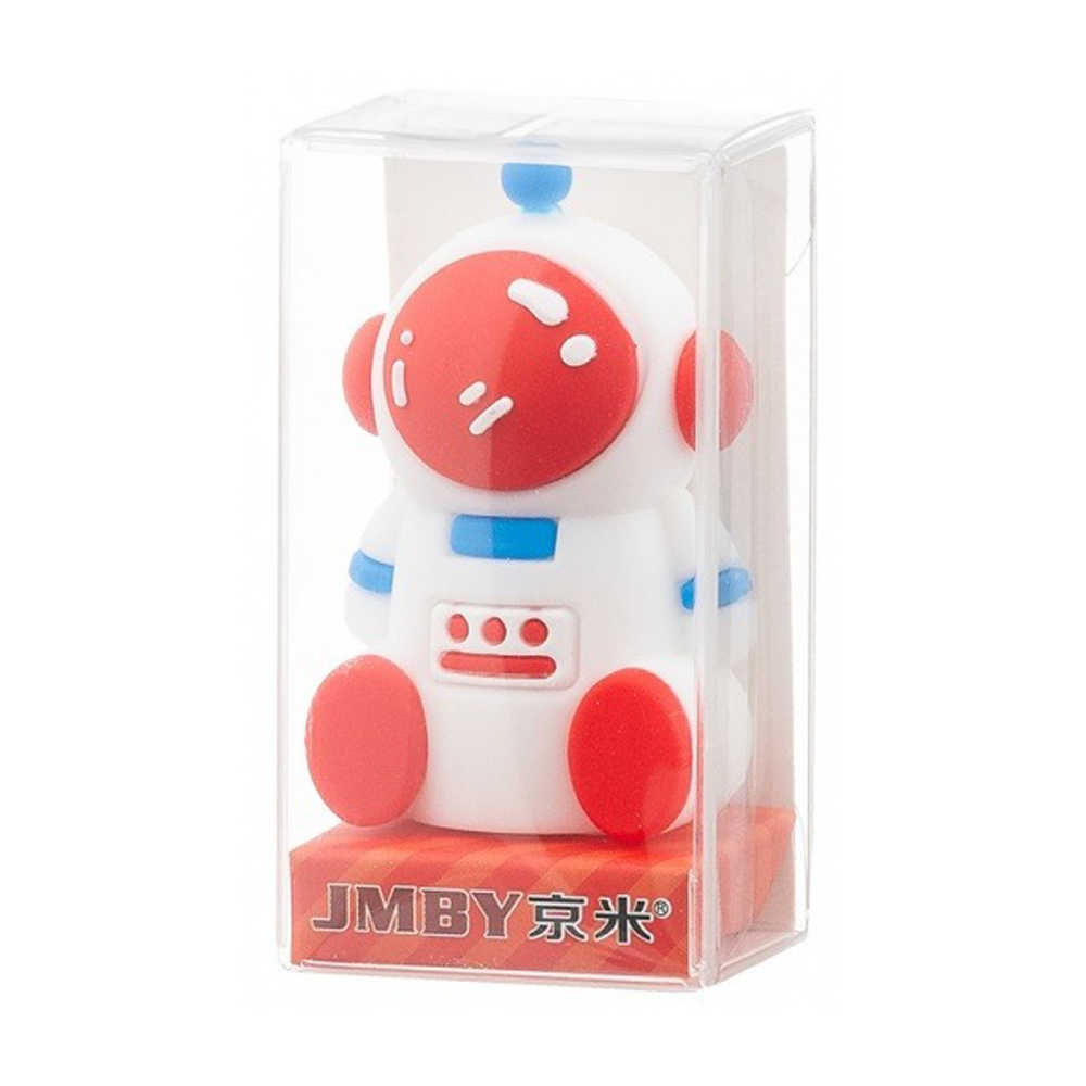 Точилка с ластиком Basir, одинарная, серия "Космонавт", 4 цвета корпуса, 4.8*3 см