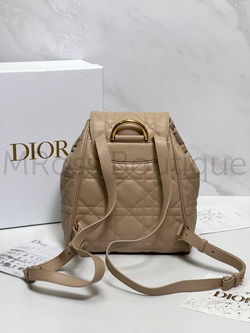 Рюкзак Dior Caro женский кожаный в бежевом цвете