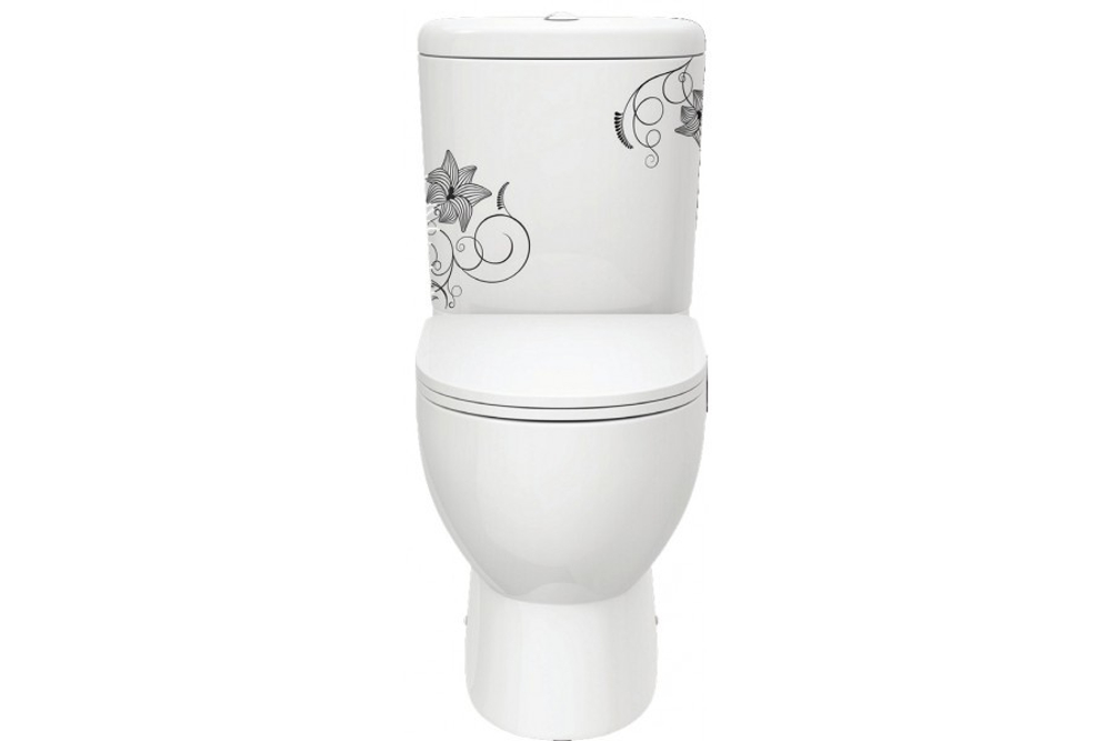 Унитаз-компакт Sanita Luxe Art Flora  с сиденьем микролифт
