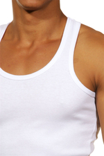 Белая мужская майка из хлопкового полотна (Размер: L) (Цвет: белый)