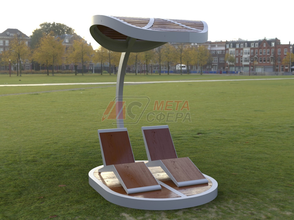 Пергола Лист с шезлонгами