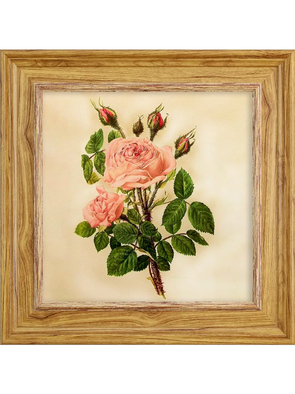 Картина настенная интерьерная в раме "под дерево" 26*26 см