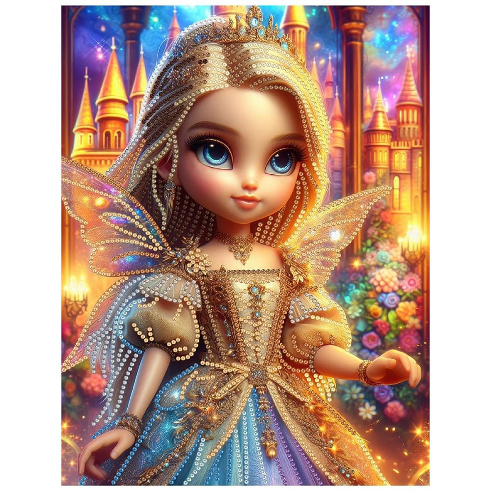 Алмазная мозаика 23*30см. блест. с подр. "Фея волшебница" с част. зап. 10цв. (Арт. НД-2005)