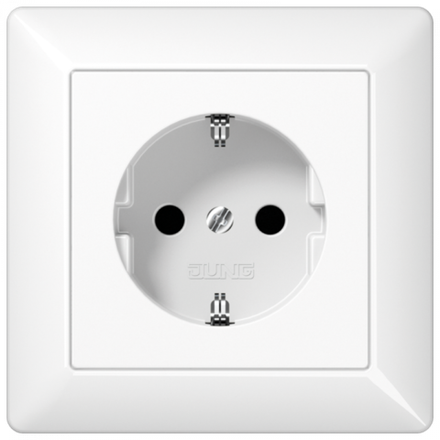 JUNG Штепсельная розетка SCHUKO 16A 250V~  белая, арт.AS1520WW