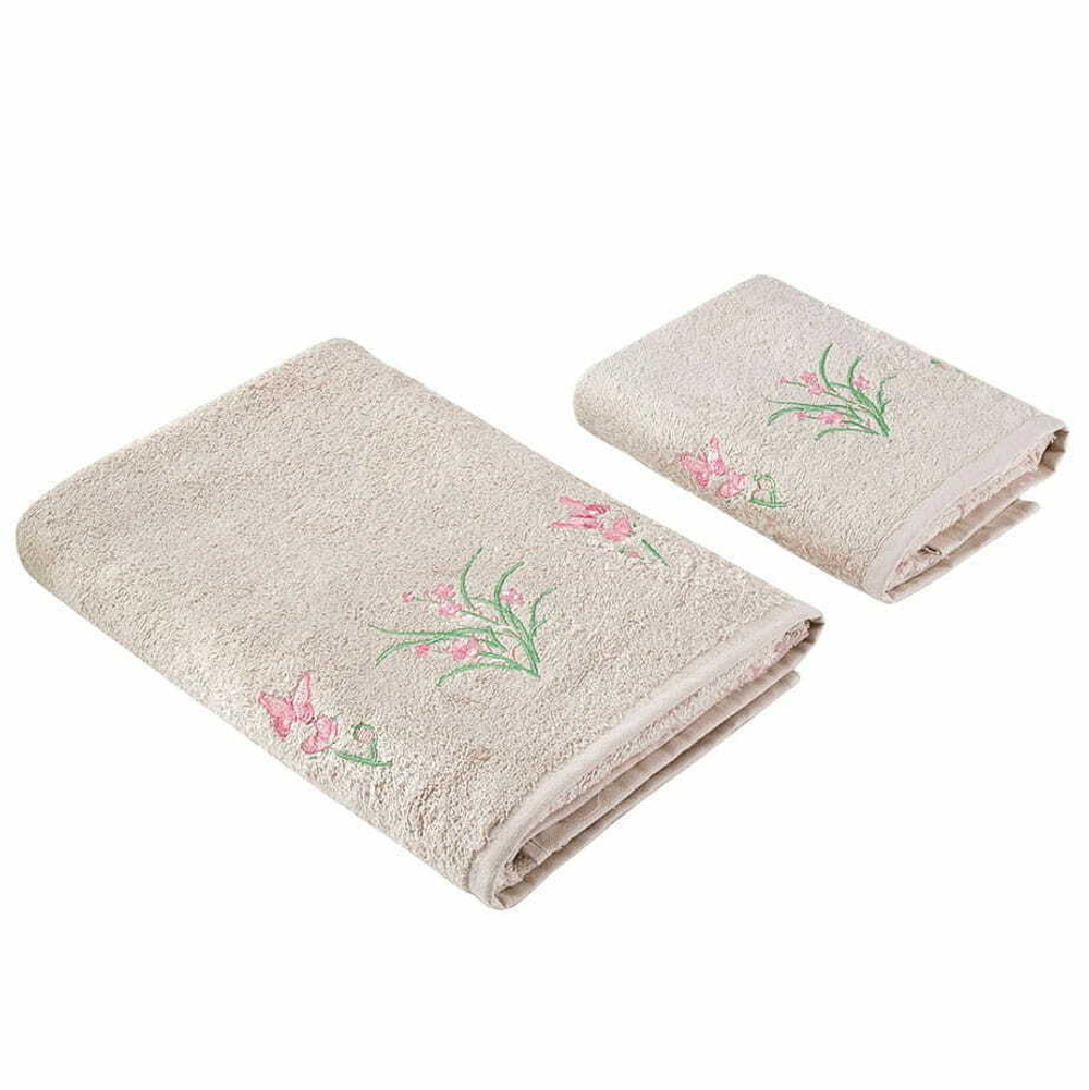 Набор полотенец 2шт 50х90,70х140 Arya home Centaury бежевый