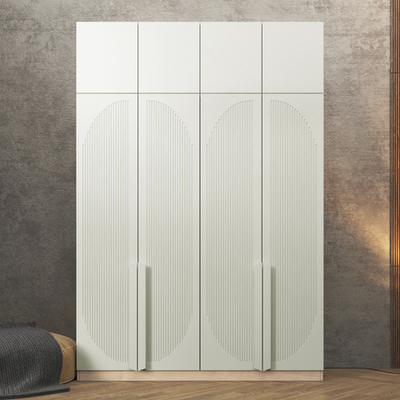 Шкаф Агератум МДФ четырехсекционный с антресолью Лайн керамика (0,27) А10032 матовая - Дуб Сонома 3025  240*45*220