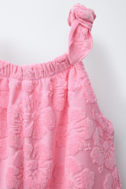 ZARA КОМБИНЕЗОН ИЗ МАХРОВОЙ ТКАНИ С ЦВЕТОЧНЫМ УЗОРОМ, МЯГКИЙ РОЗОВЫЙ