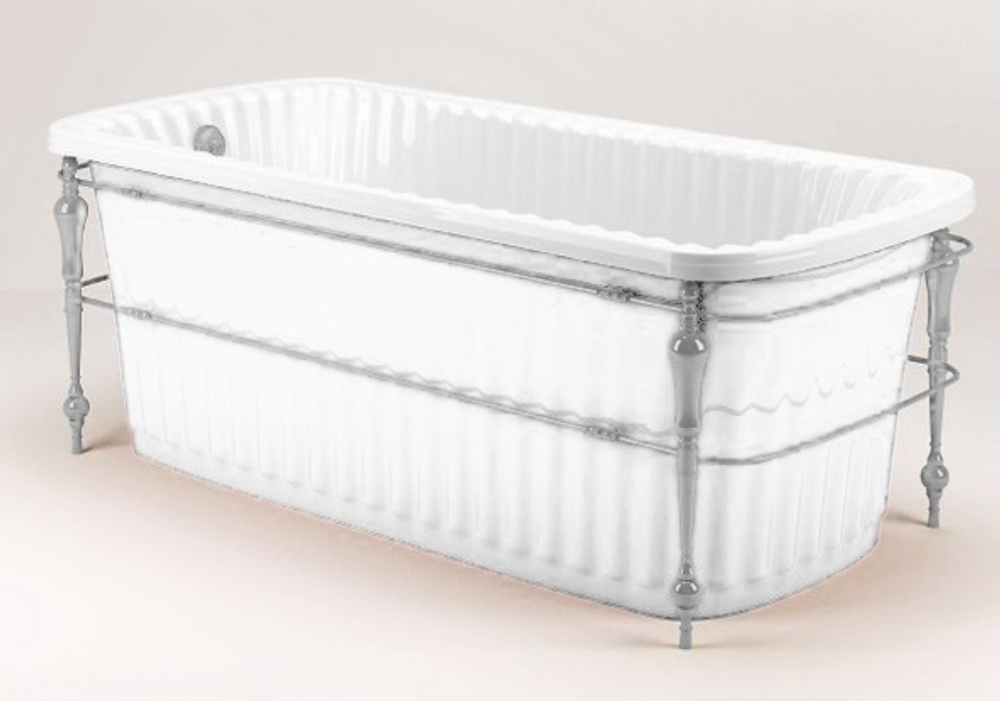 Ванна Migliore Olivia console 24327 174x80cm. хром/белая акриловая отдельно стоящая