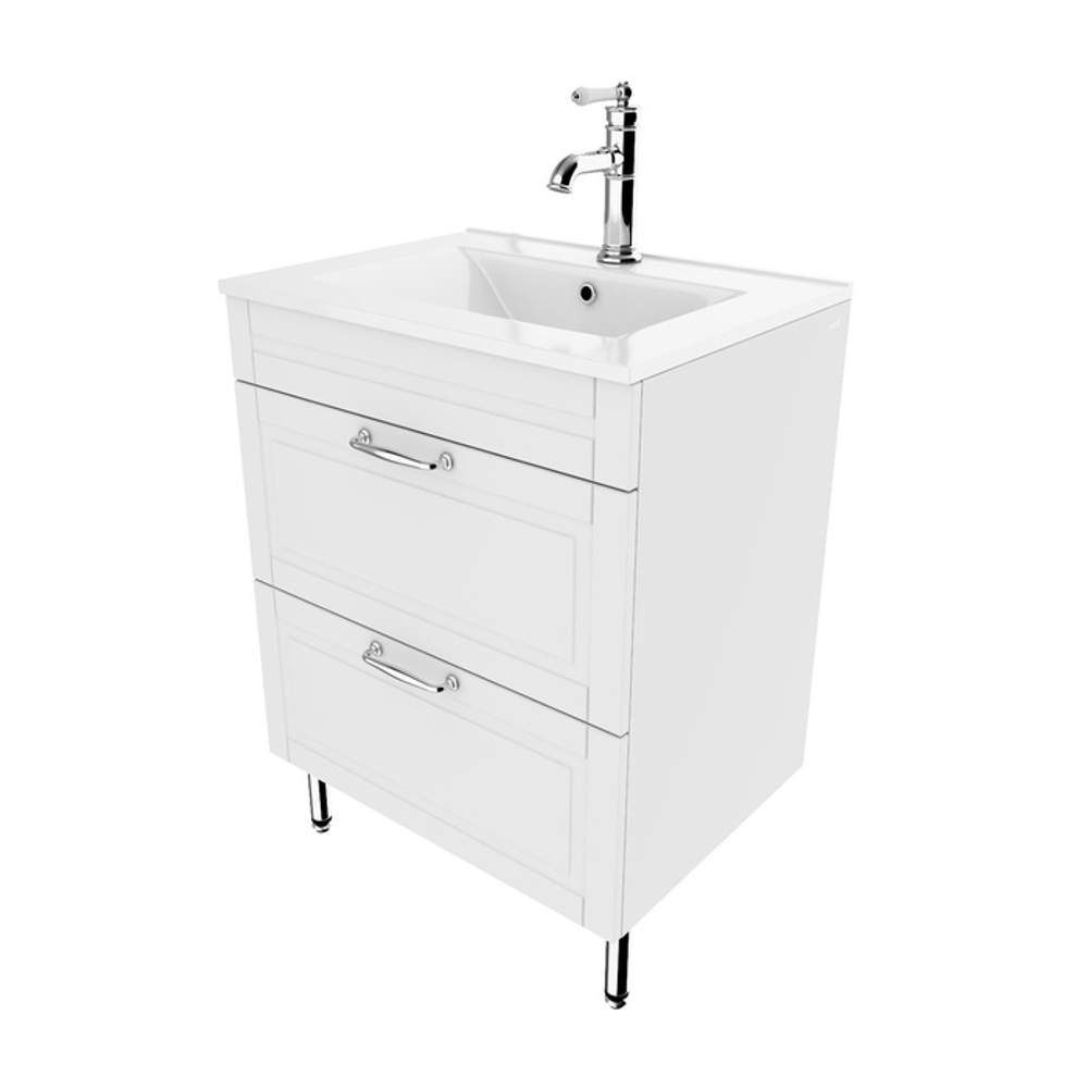 Тумба с умывальником IDDIS Oxford, напольная, 60 см, белая, OXF60W0i95K