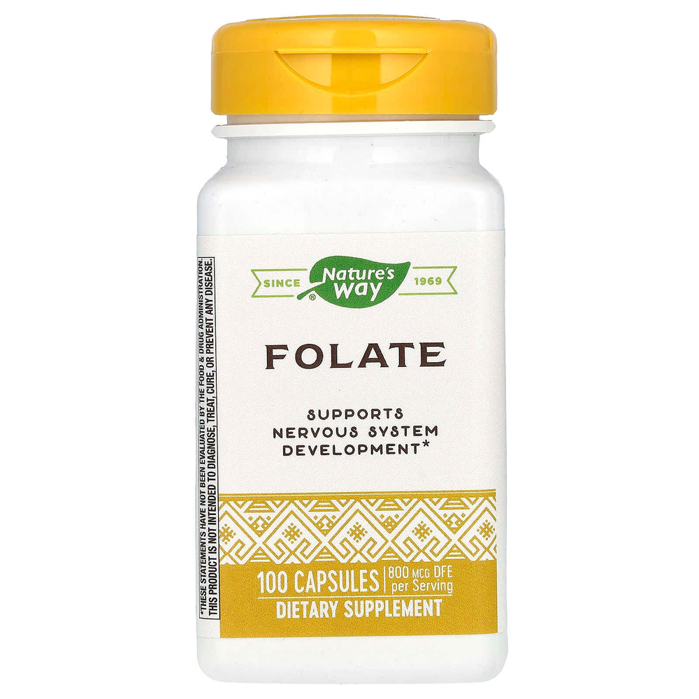 Nature's Way, Фолат, 800 мкг DFE, 100 капсул