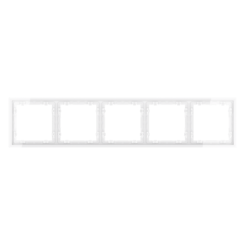 Рамка пластиковая VOLTUM S70 на 5 постов, (белый глянцевый)